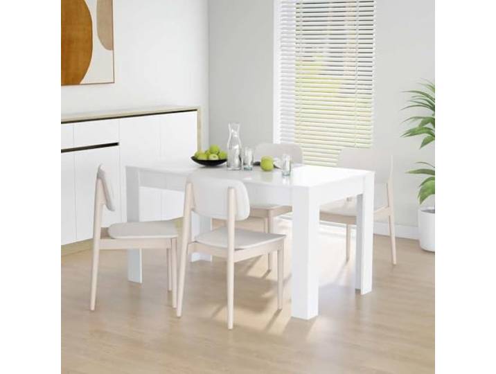 HEFZGDB Esstisch Weiß 140x74,5x76 cm Holzwerkstoff mit sauberen Linien für Esszimmer oder Küche, robuster und Stabiler Tisch mit pflegeleichter Oberfläche für Mahlzeiten