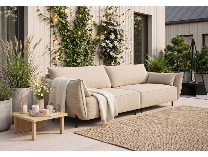 Kaiser Möbel Sofa 4-Sitzer für Terrasse und Garten, Stoff Sunlight, SUNMEE, Outdoor-Premiumstoff,Wetterbeständig,Lounge-Design