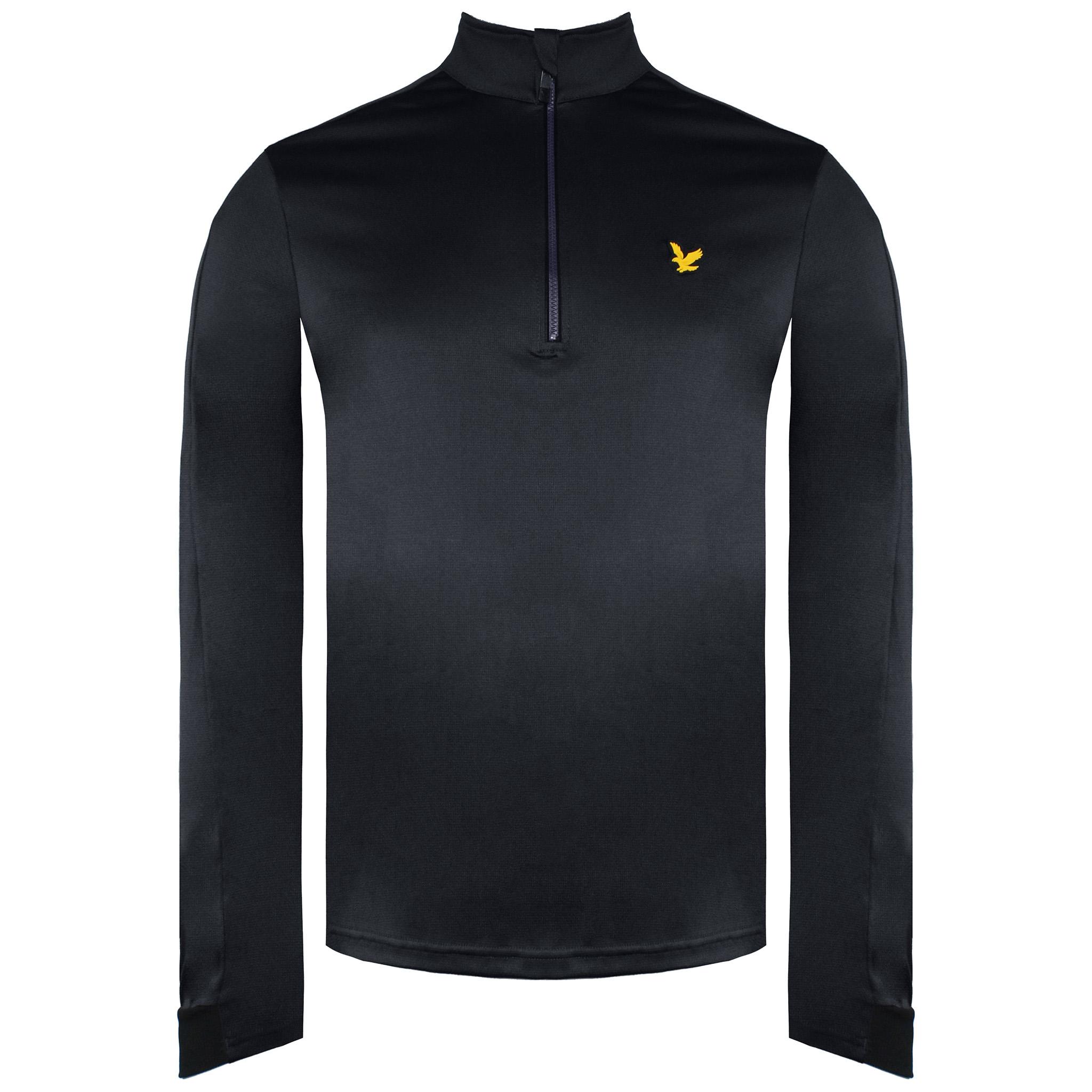 Lyle & Scott Long Sleeve 1/4 Zip Up Black Ventech Golf Mens Midlayer ML1240G Z366