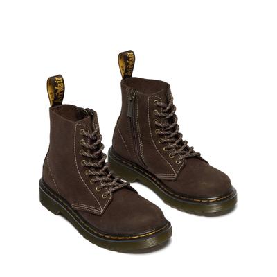 Schnürstiefel DR. MARTENS "8 Eye Boot ROMARIO", Mädchen, Gr. 34, braun, Leder, Schuhe Schnürstiefel, Kinderschuh, Freizeitstiefel mit zusätzlichem Innenreißverschluss