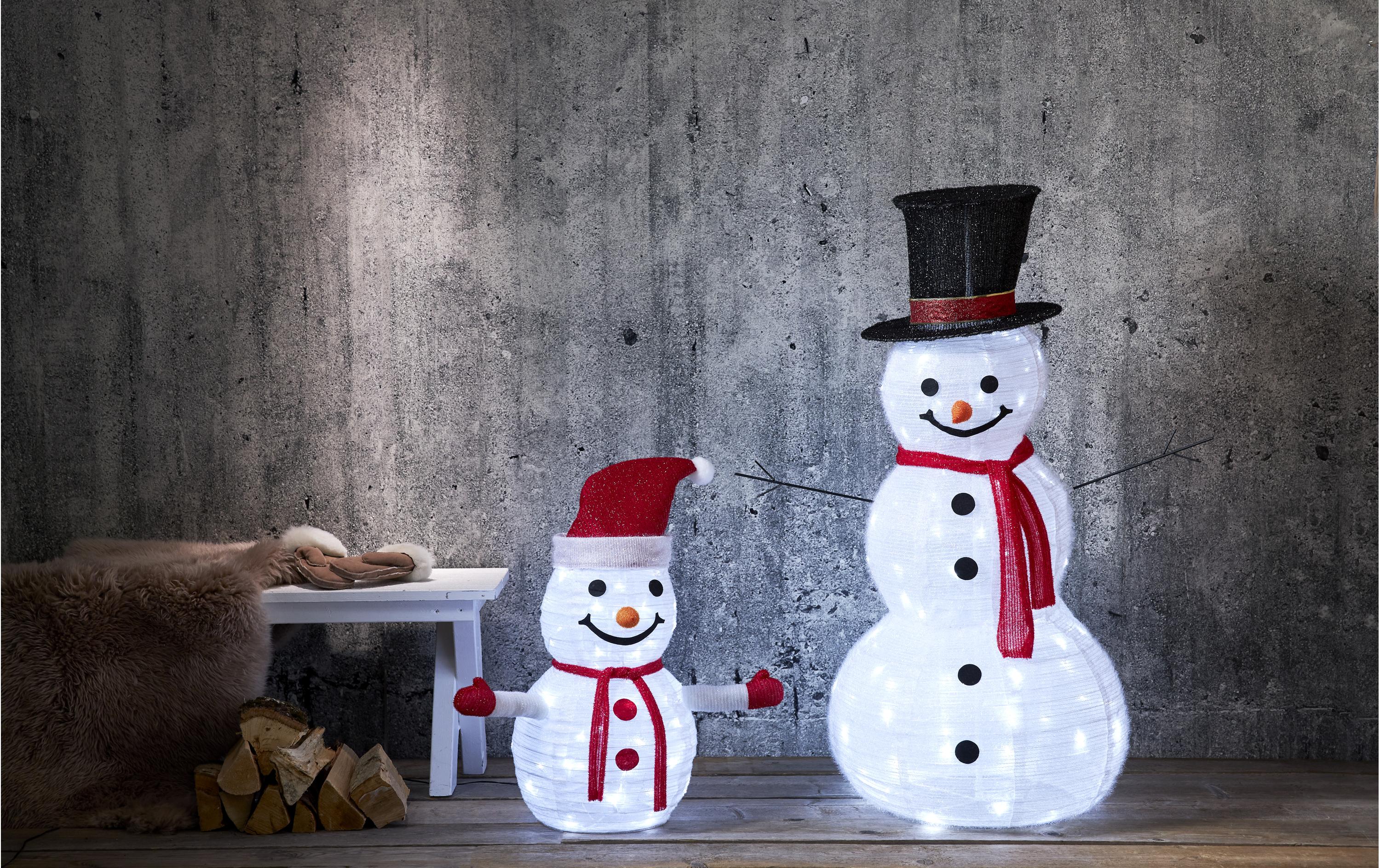 LED Dekofigur "Schneemann", weiss (weiß), B:80cm H:120cm T:55cm, PARFORCE TRADITIONAL HUNTING, Leuchten, LED Dekofigur weiß 45, H: 120cm