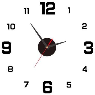 Useful Little Things 3D Creative Frameless DIY Wall Hanging Clock Modern Mute Digital Sticker Clock For Home & Office Decor black
