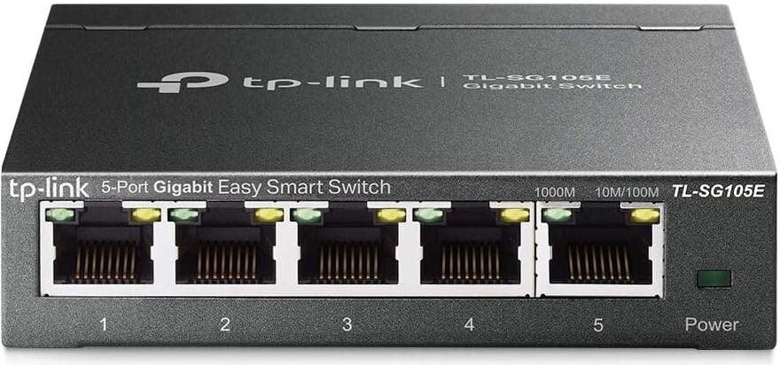 TP-LINK Managed Network Switch 5-Port Gigabit, Support QoS VLAN IGMP Snooping, Network Monitoring through Web Interface, 2.82 W, New