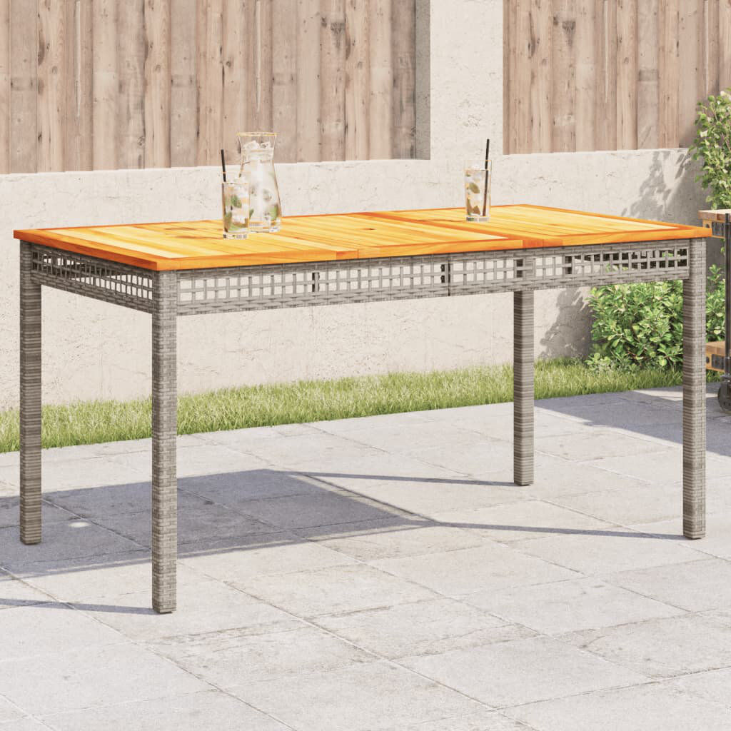 ClassicLiving Swarthmore Solid Wood Metal Outdoor Dining Table Grey 75cm H x 80cm W x 140cm D