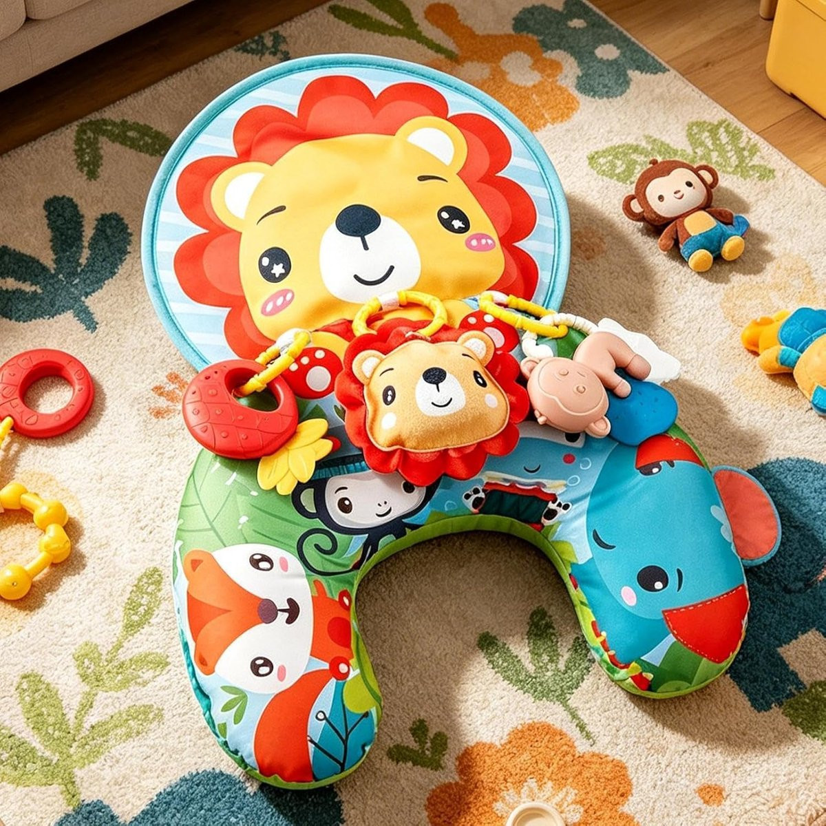 Sensorisch zitkussen voor kinderen met leeuwenprint - Versterkt de kernspieren - 45 x 31 cm