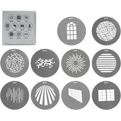 Nanlite Gobo Set 1 zu FM Mount Projektionsaufsatz (Diffusor), Softbox + Reflektor Zubehör, Mehrfarbig, Silber, Grau