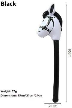 Uplift Picks Inflatable Horse Head Stick Toy For Parties And Play black