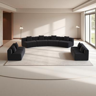 ZWYO HOSIMU Chenille Curved Modular Sectional Sofa Set with 8 Pillows and No Assembly Required (8-Seat)