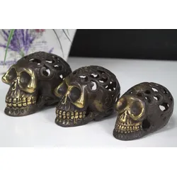 Vintage Brass Skull - Lrg