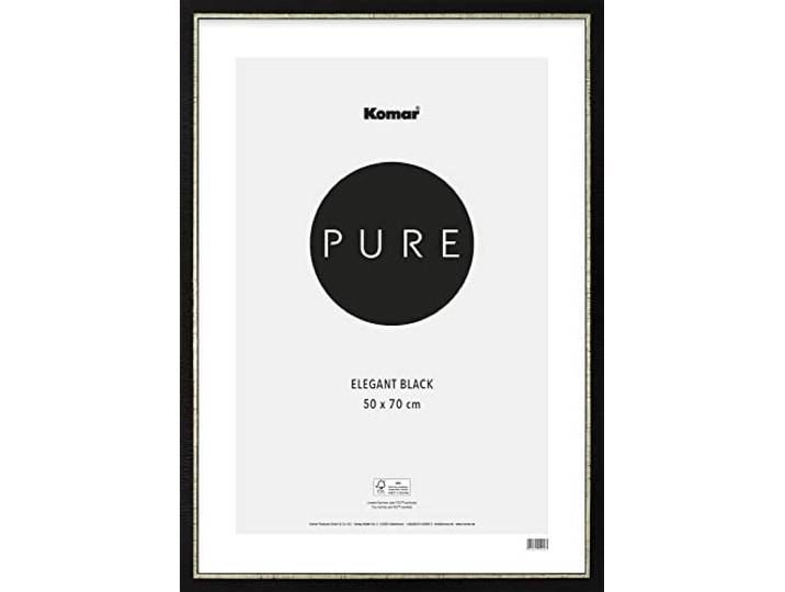 Komar BI-5070-EL-B Élégant cadre photo en bois - Noir - 50 x 70 cm - Avec plastique incassable et verre acrylique - Noir et doré - Cadre photo mural