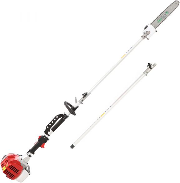 Perche élagueuse thermique à 2 temps GeoTech GT-2 52 L avec perche de rallonge - 52 cm3