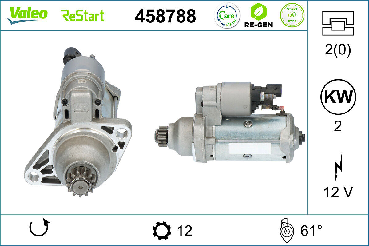 Valeo Starter Stop&start Remanufactured 458788 Für Vw Cupra