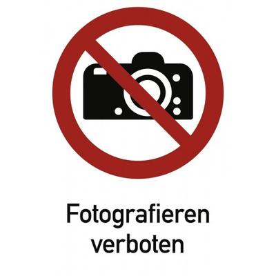 Fotografieren verboten ISO 7010, Kombischild, Kunststoff, 210x297 mm