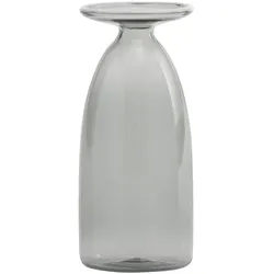 Zafferano Un Fiore Vase (22 cl) aus mundgeblasenem Borosilikatglas, elegantes Design mit ausgestellter Mündung und Glaspaste-Dekor, Farbe: Grau