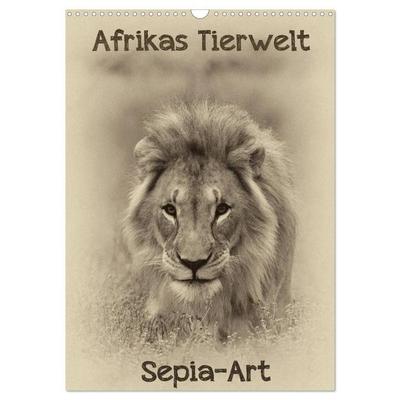 Afrikas Tierwelt - Sepia-Art (Wandkalender 2027 DIN A3 hoch), CALVENDO Monatskalender