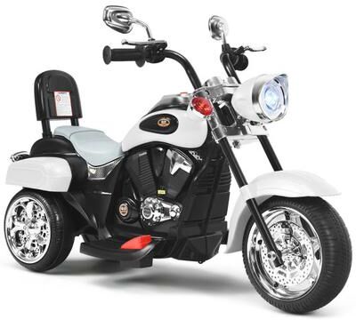 Costway 6V 3 Wheel Kids Motorcycle-White