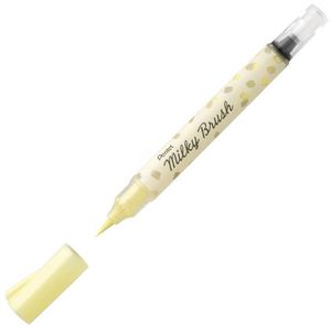 Pentel Brush-Pen XGFH-PGX, Milky Brush, pastell-gelb, Pinselspitze flexibel