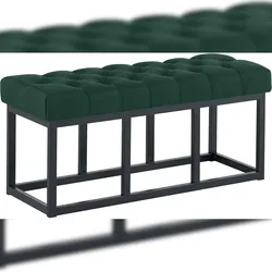 CLP Sitzbank Amun Stoff mit schwarzem Gestell Stoff HBT: 46x100x38 cm grün 100 cm