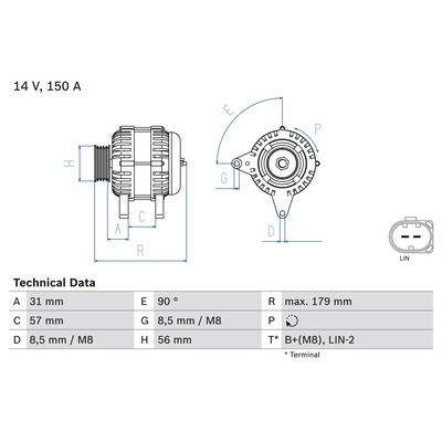 BOSCH Generator 0986083960 für VW