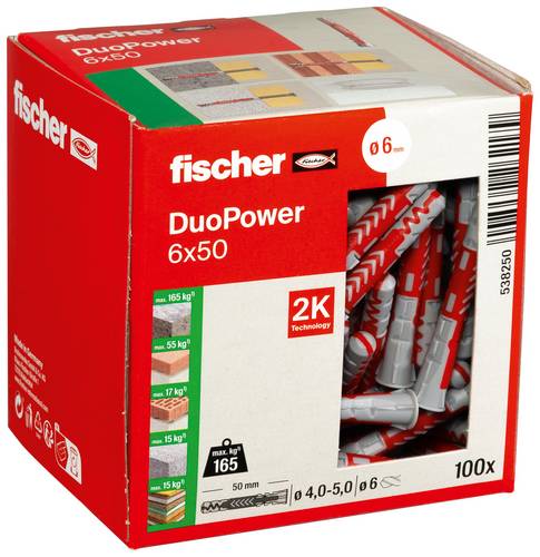 Fischer 538250 DUOPOWER 6x50 LD 2-Komponenten-Dübel 50mm 6mm 100St.