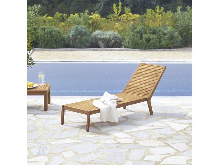 Gartenliege aus massivem Teakholz Teo - Natur - Teak