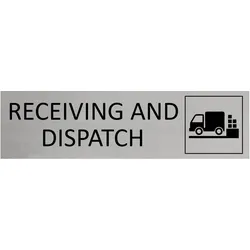 CombiCraft Aluminium Türschild Receiving And Dispatch 165x45mm mit 3M-Tape zur Befestigung, einfache Kennzeichnung von Räumen und Bereichen