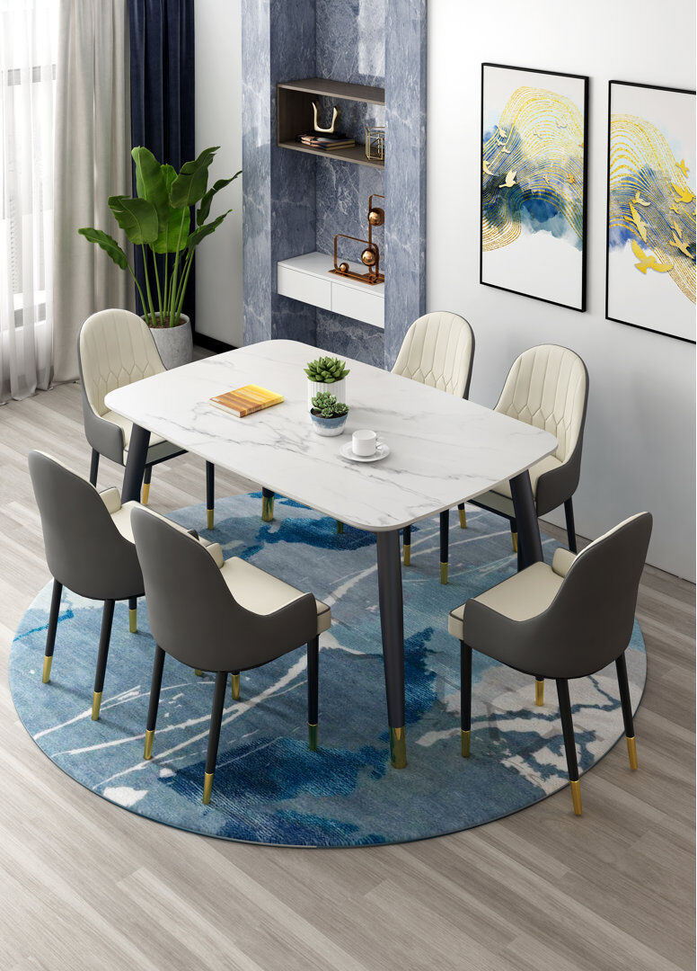 Fairmont Park Vision Polyurethane Upholstered Dining Chair with Black Metal Legs White 91.5cm H X 54cm W X 60cm D