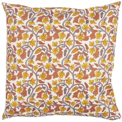 IB Laursen Kissenbezug Annika mit grauen, gelben und orangen Weinreben, 50 x 50 cm