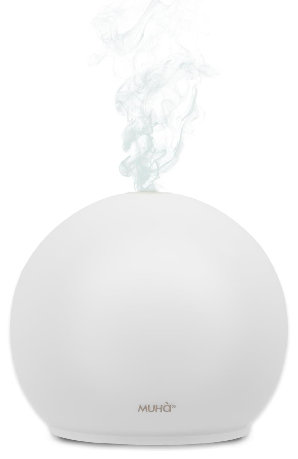Dripio Ultrasone aromadiffuser en luchtbevochtiger met kleurtherapie, wit, rond