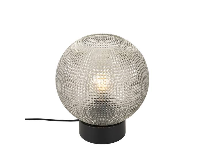 Lampe de table design noire avec verre fumé - Chico