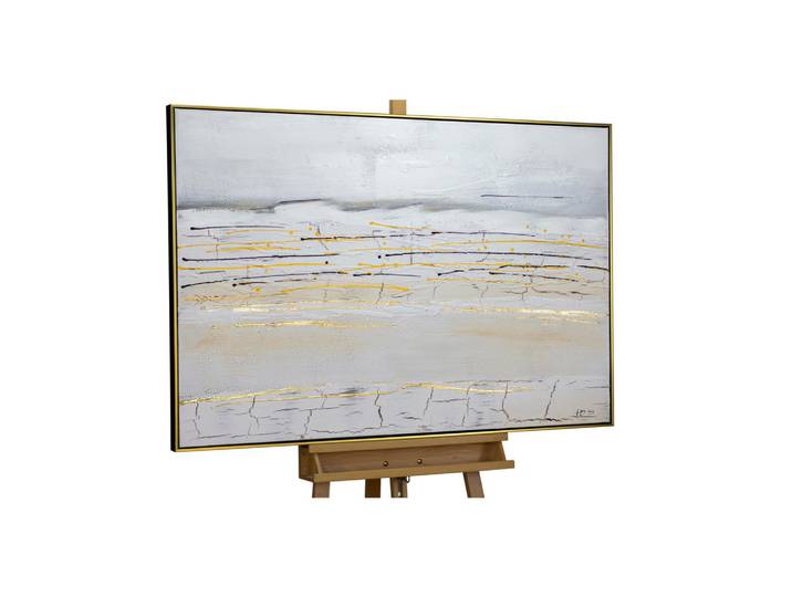 Kunstloft Acrylbild Handgemalt Grau 123/83 cm, 122.5x82.5 cm, handgemalt, Bilder & Rahmen, Bilder
