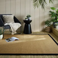 Outdoor-Teppich Bordüre Natur-Schwarz 120 x 170 cm - KEER   Kadima
