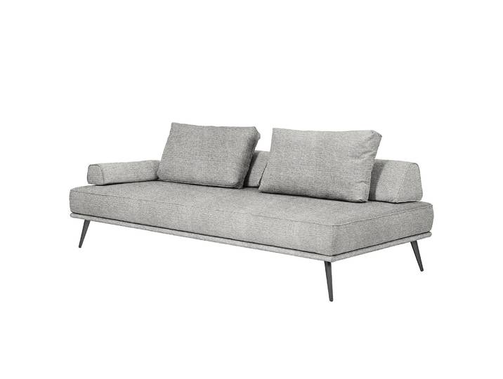 Recamiere Mid East Grau Flachgewebe Costa 202 x 57 x 102cm Keine Funktion Modern