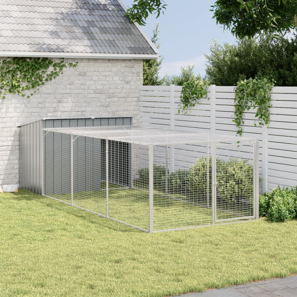 Dakota Fields Charyl Galvanised Steel Dog House 110cm H x 396cm W x 153cm D