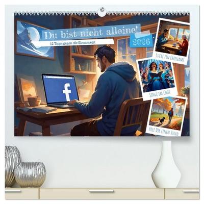 Du bist nicht alleine! (hochwertiger Premium Wandkalender 2026 DIN A2 quer), Kunstdruck in Hochglanz