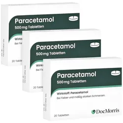 DocMorris Paracetamol 500 mg Dreierpack 3X20 St