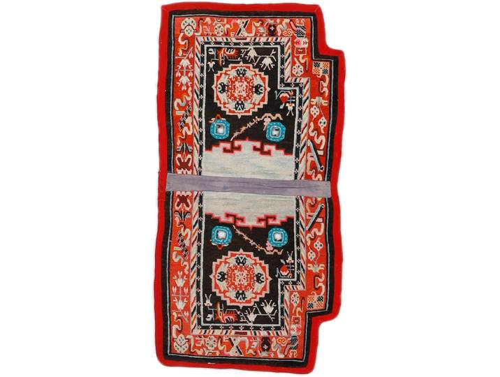 Pferde Decke Tibet Alt Teppich 67x134 Handgeknüpft Modern Orientteppich Läufer Wolle
