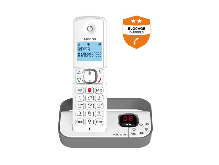 Téléphone fixe sans fil avec répondeur Solo F860 Voice - Gris ALCATEL