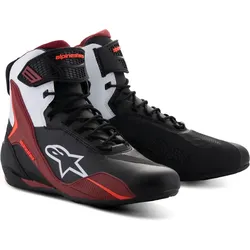 Alpinestars Faster 4, Schuhe - Schwarz/Weiß/Dunkelrot - 8