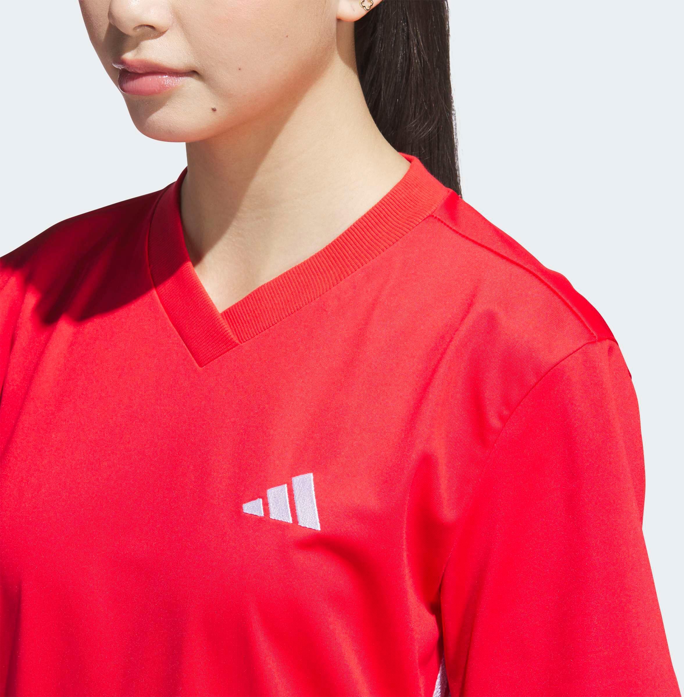 Shirtkleid ADIDAS SPORTSWEAR "SPORT CRAFT SHIFT", Damen, Gr. L, N-Gr, rot (pure ruby), Obermaterial: 100% Polyester, Kleider Shirtkleid pure ruby L, N-Gr