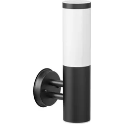 ledscom.de Wandleuchte PORU für außen, Edelstahl, schwarz, rund + LED Smart Home RGBW Lampe, 892lm