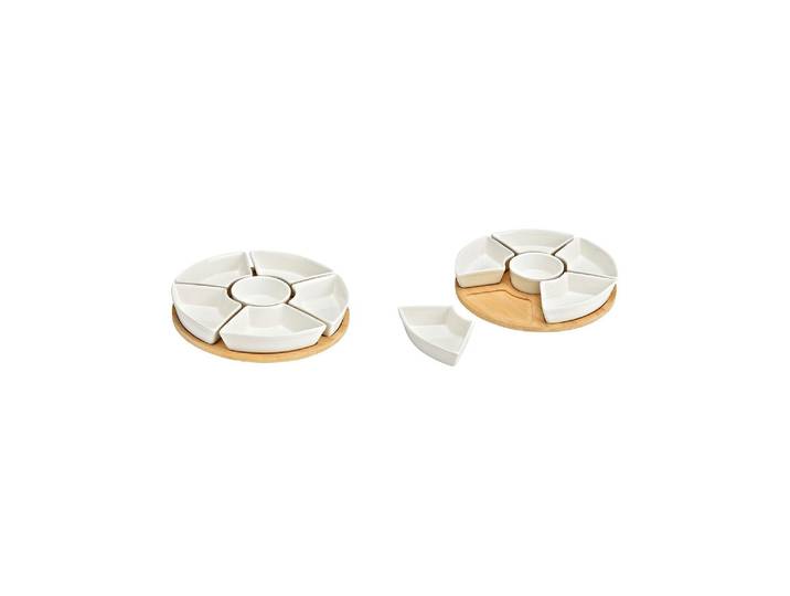 Snackschale G. Wurm drehbar 7-teilig , braun (braun, weiß), Schüsseln, Snackschale