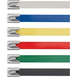 STEEL B51-201 - Edelstahlkabelbinder, 201 x 8 mm, schwarz, 1er-Pack