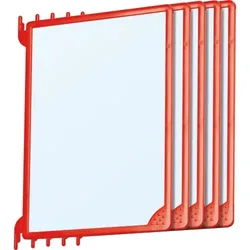 Klapprahmen einzeln mit PVC Zuschnitt, rot, Kunststoff, DIN A4, 5/VE