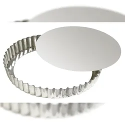 Gobel - Tortenform, rund, geriffelt - Weißblech - Hebeboden - Ø 20/18,5 cm H 2,5 cm - 126420