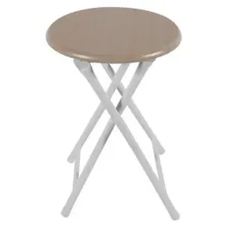 Lex 10er Set Küchenhocker Klapphocker Bistrohocker Rundhocker Bistrostuhl Buche : Weiß mit Buchen-Optik