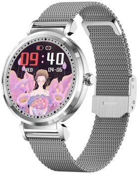 Inspired Deals KC06 Smart Health Watch For Women With Menstrual Cycle Tracker And Heart Rate Monitor Steel Strap Silver silver