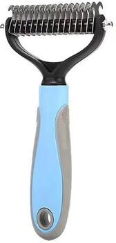 Inspire Curations Professional Pet Deshedding Brush Dog & Cat Hair Remover Comb For Shedding And Knots large blue