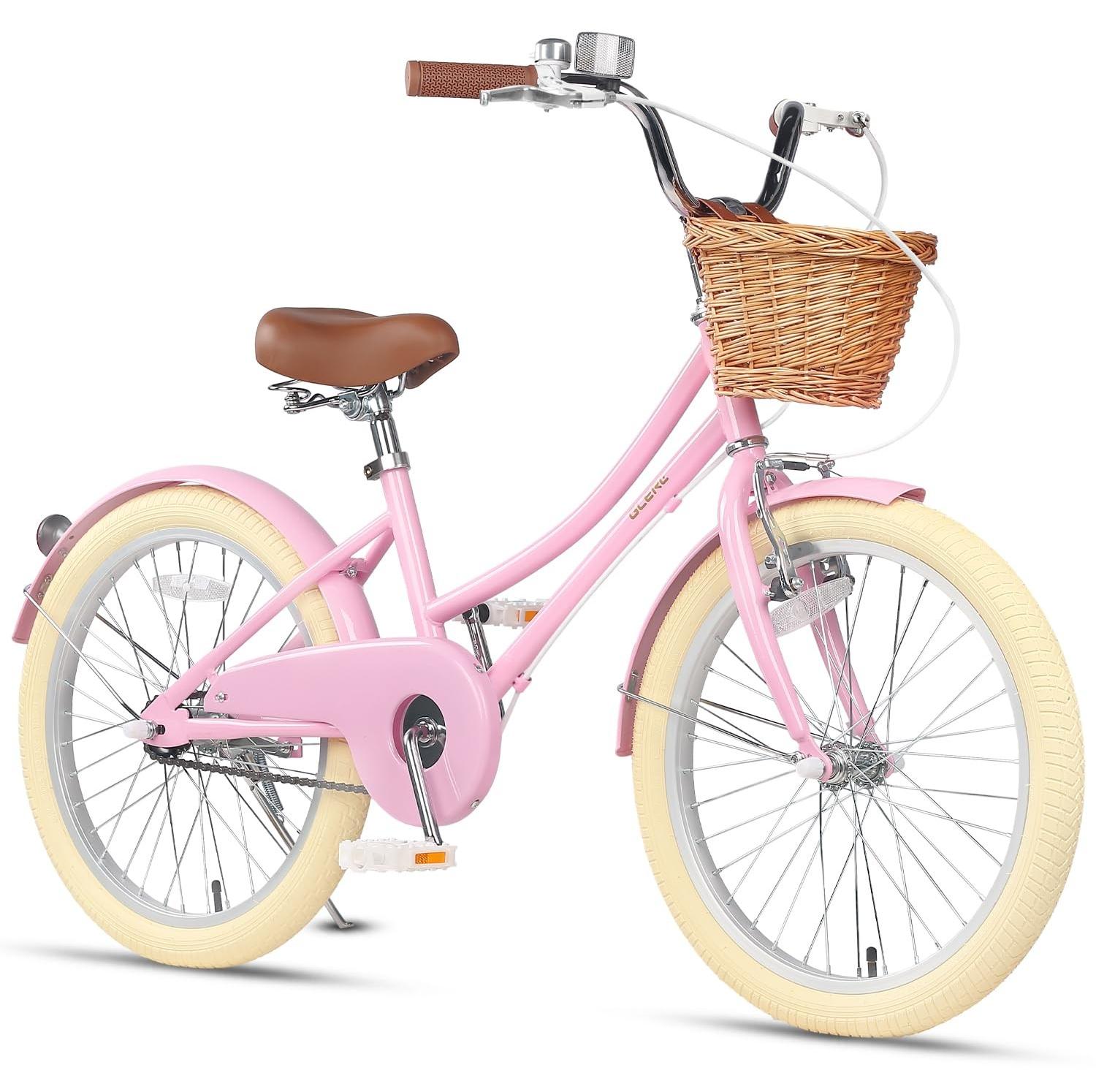 Mädchenfahrrad mit Korb für Kinder 3-10 Jahre
