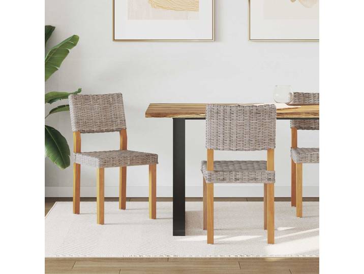 vidaXL Esszimmerstuhl GENDT 2 stk. Kubu Rattan Kubu Grau